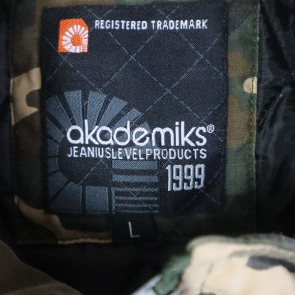 Vintage Akademiks Military Vest Mens L Green Camo AKDMKS Graphic Cotton Blend - Picture 4 of 10